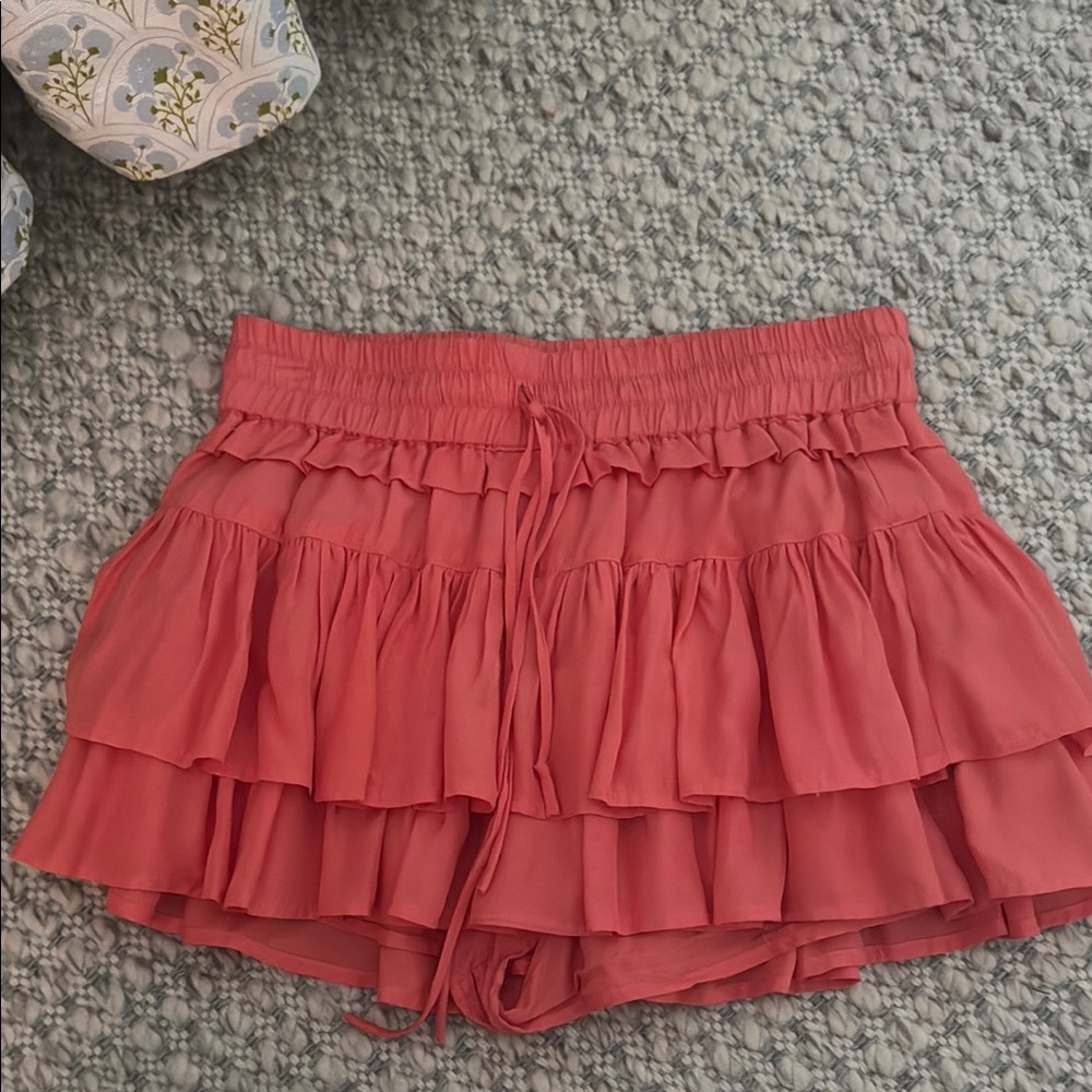 Coral Ruffle Women's Shorts